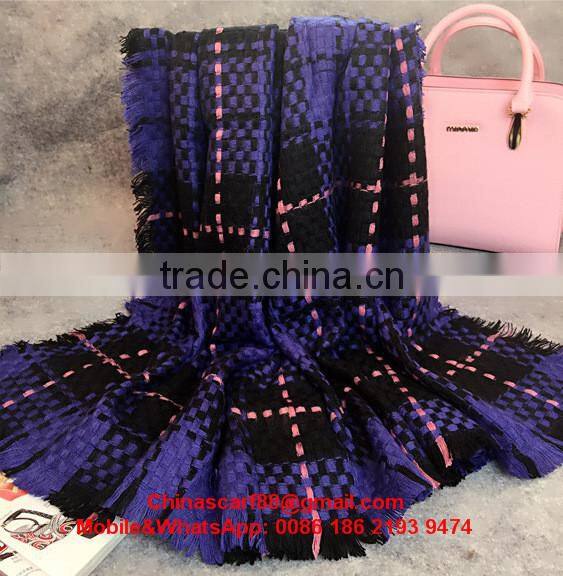 Wholesale plaid cashmere shawl
