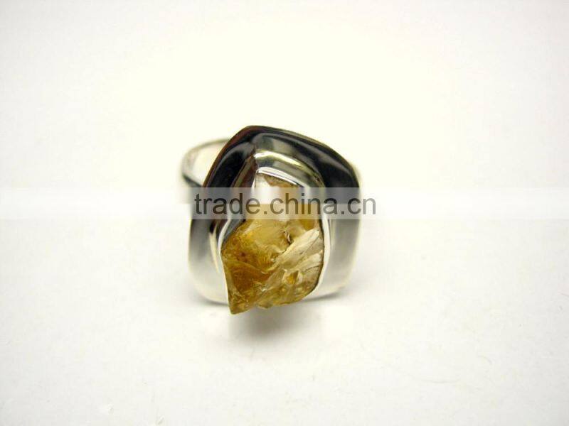 Neon Apatite Raw Natural Gemstones Ring, Rough Gemstone Adjustable Rings, 925 Solid Sterling Silver Jewelry