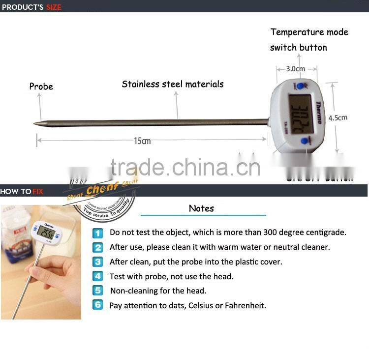 Newest Long Probe Digital Cooking Thermometer For Kitchen with LCD Display