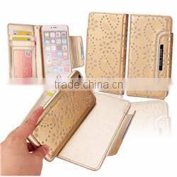 2 in 1 detachable design stand leather flip cover for samsung s6