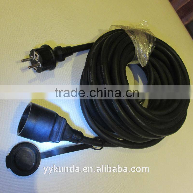 extension power cables, IP44 waterproof extension cable, europe schuko cables