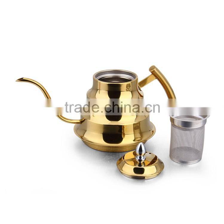 colourful stainless steel long spout coffee pot & tea pot