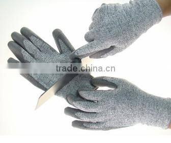 EN388 4544 PU coated gloves, cheap cut resistant gloves
