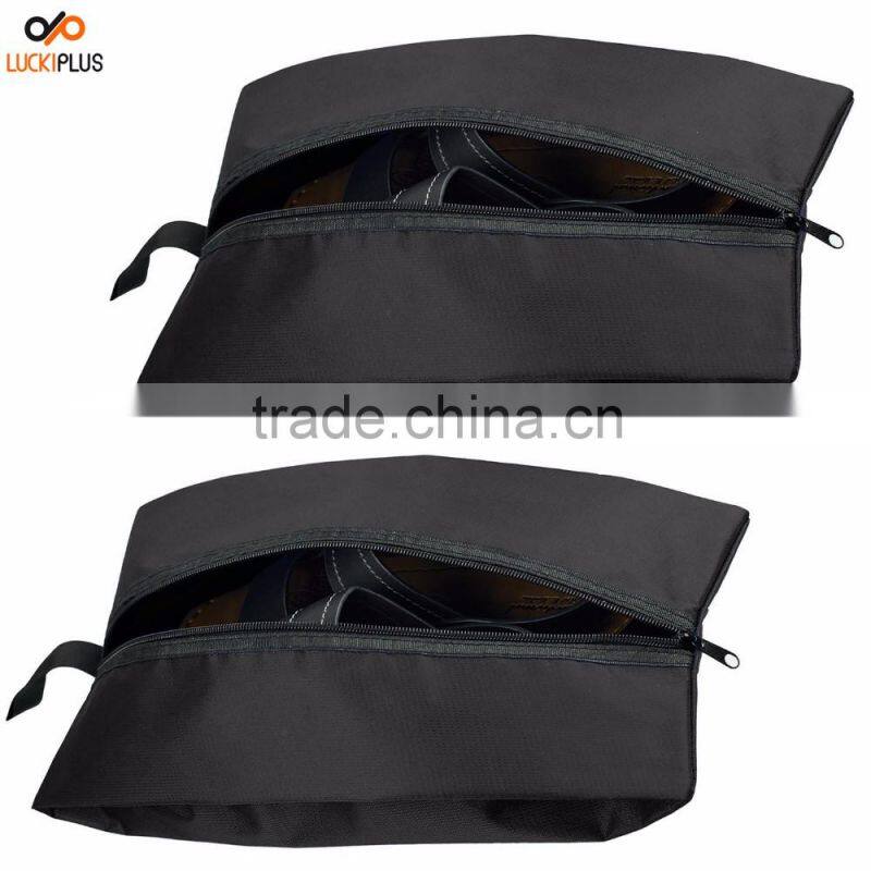 Luckiplus Portable Waterproof Nylon Travel Shoe Bags Black