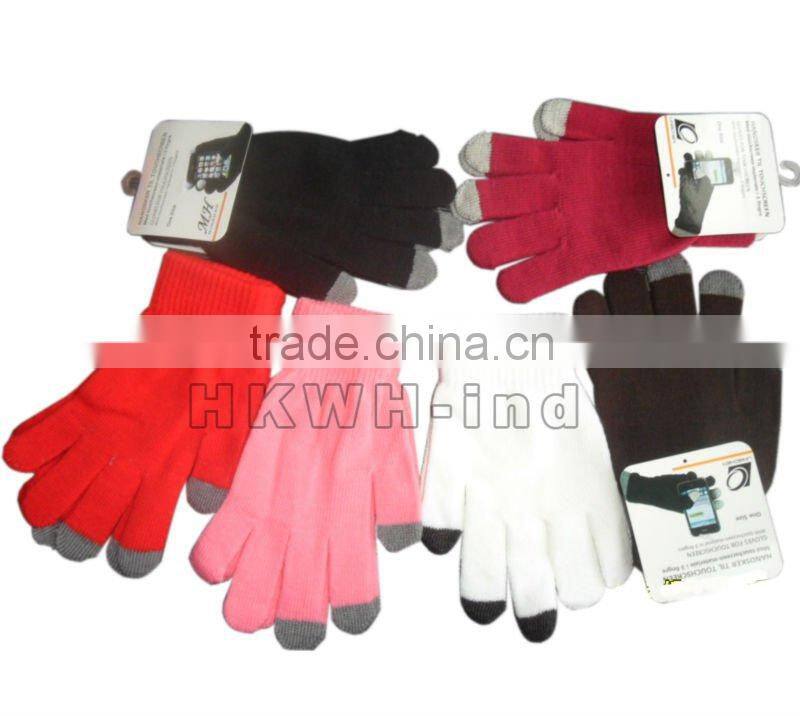 Finger touch gloves for iPone, Tablet PC, ATM devices with variety colors and models