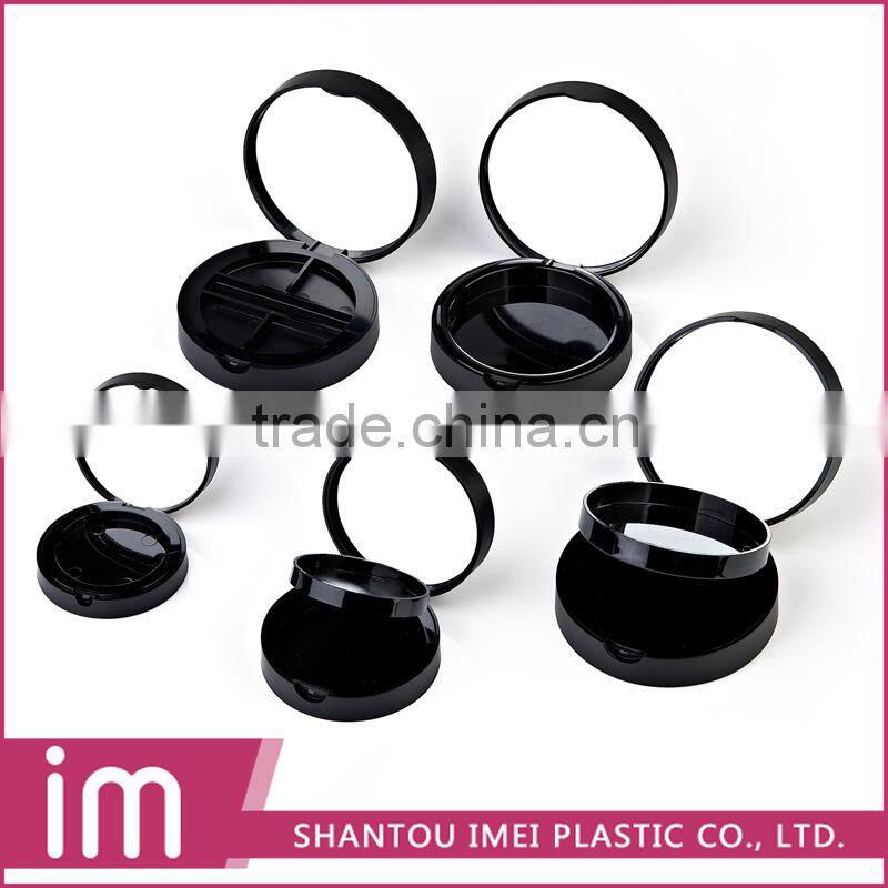 black pressed powder empty cosmetic compact powder case