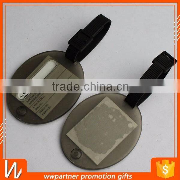 Hard Plastic Travel Luggage Tag Oval Shaped with Strap
