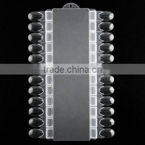 24 Clear Removable Nail Polish Palette Color Chart Display Art Tip