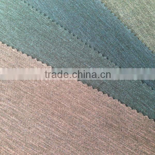 Dyed cotton double sided weft knitted stripe jersey fabric