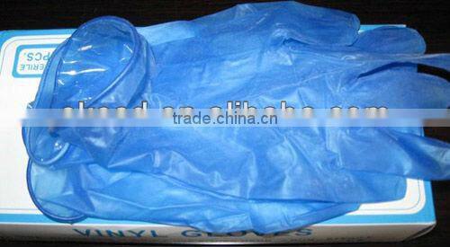 disposable yellow vinyl glove/clear and blue vinyl glove