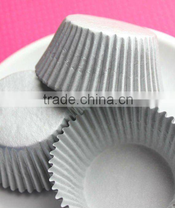 Bulk Matte Silver Cupcake Liners Baking Cups