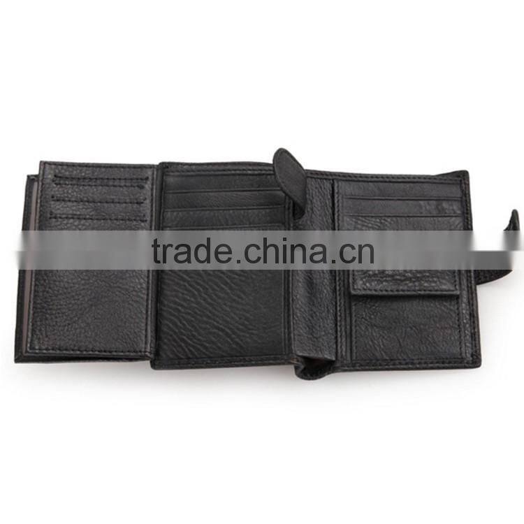 Wholesale black luxury leather wallet for men