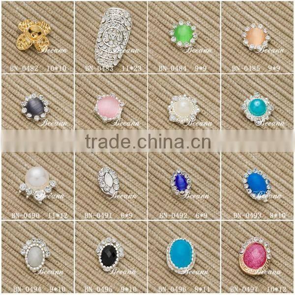 3D Nail Art Rhinestone Decorations White & Pink Colors Crown Bowknot & Love pattern