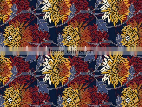 Colourful printing kitchen carpet with flower design