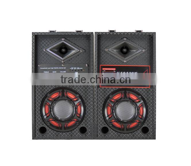 new product 2016 wooden stage active speakers with handheld
