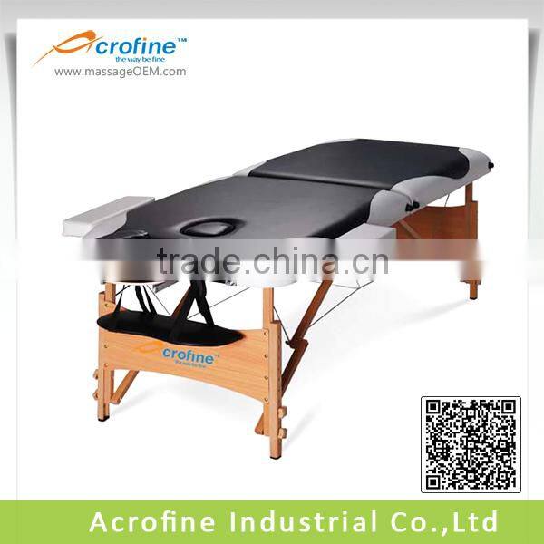 Portable 2 Section Wooden Massage Bed with High Quality Thermal Massage Table Portable