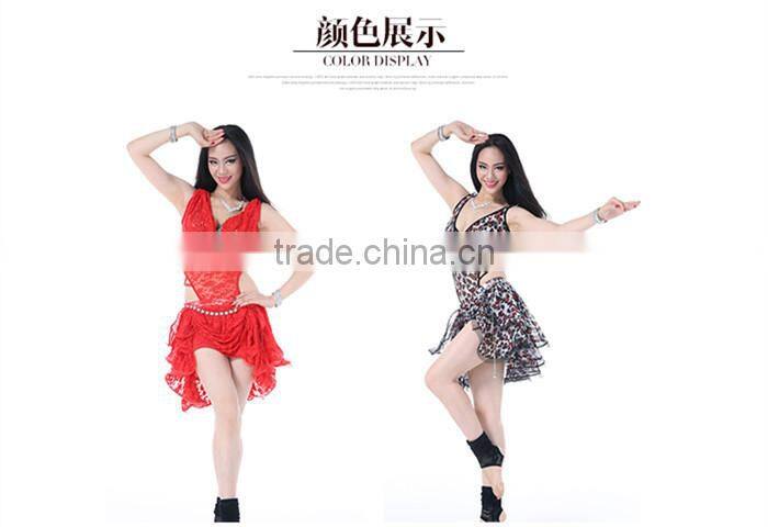 Wuchieal Belly Dance Costume for Performance, Ladies Sexy Leopard Dress