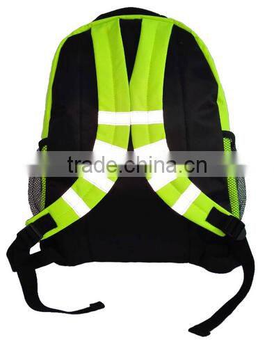 Large Capacity Bag;Fluorescence Green Cool Special Safe Design Reflective Backpack;School Bag High Visibility Backpack