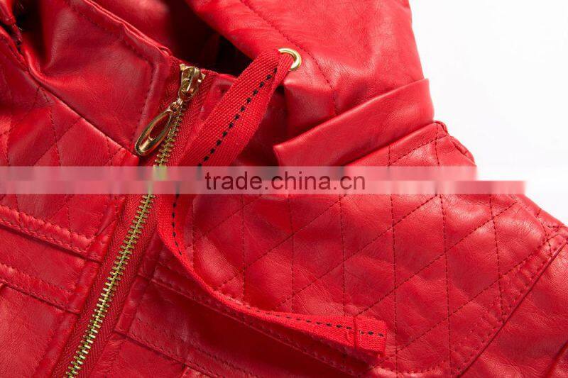 New style quilting jacket customized women's PU leather jacket