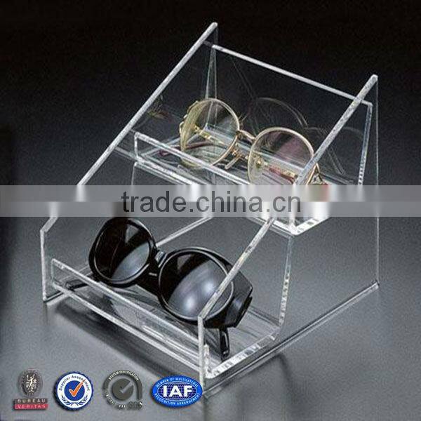 Custom clear acrylic wall mounted glasses display rack