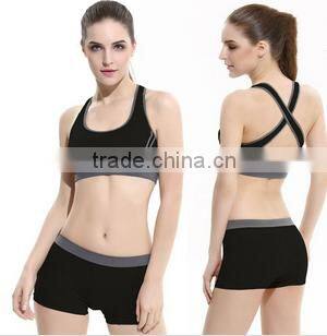 Quick-dry Sports bra set shakeproof ladies running fitness vest wireless running bra yoga sport bra sexy Womens Tracksuits set