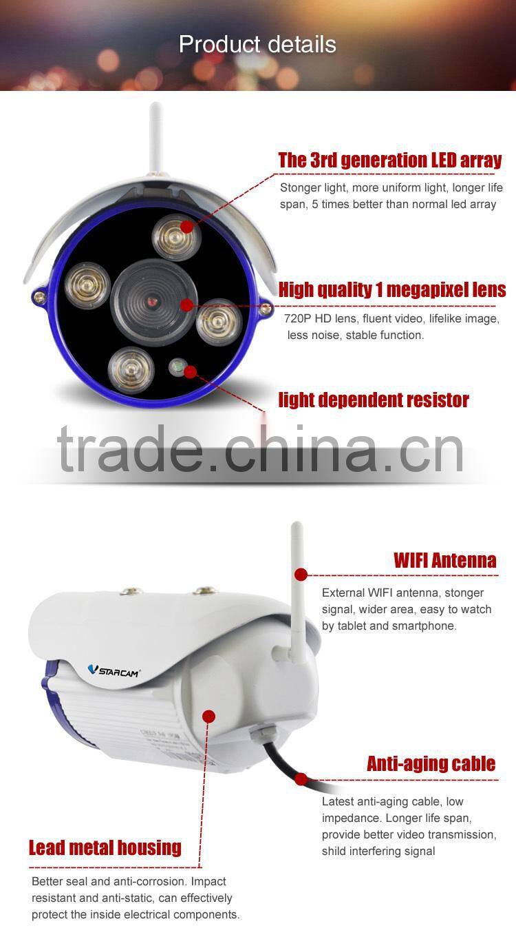 2016 Vstarcam 50M 2.0MP ONVIF 1080P IR distance waterproof wireless ip camera 1080p