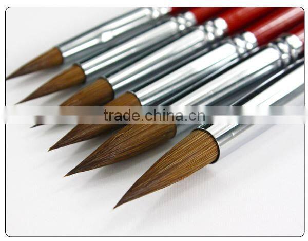 Transon 168 six pieces a setred handle point head weasel hair artist paint brush brand