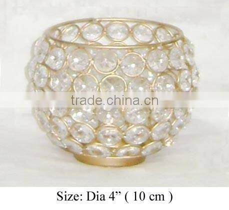 Crystal ball t- light holder, wedding crystal ball t-light holder