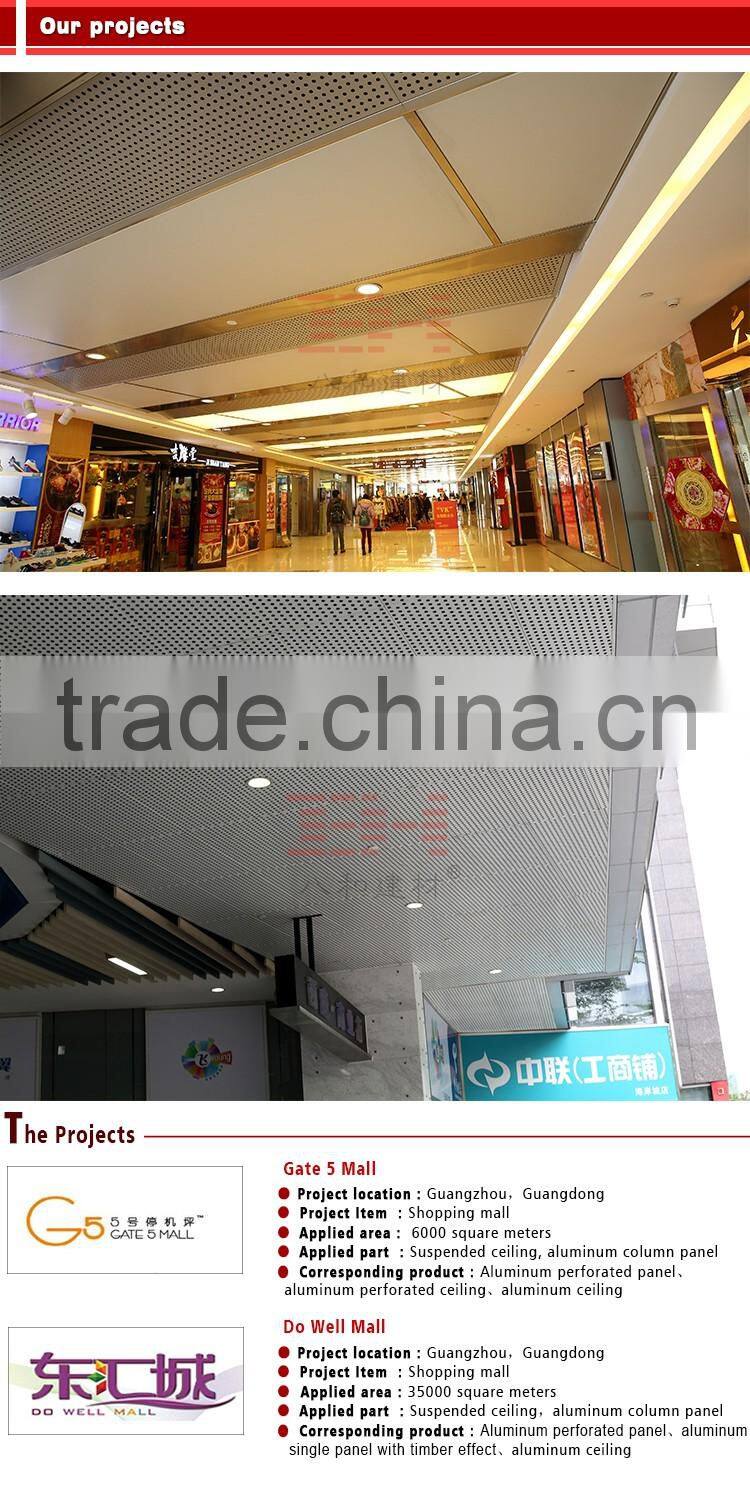 Building construction materials perforated aluminum ceiling tiles