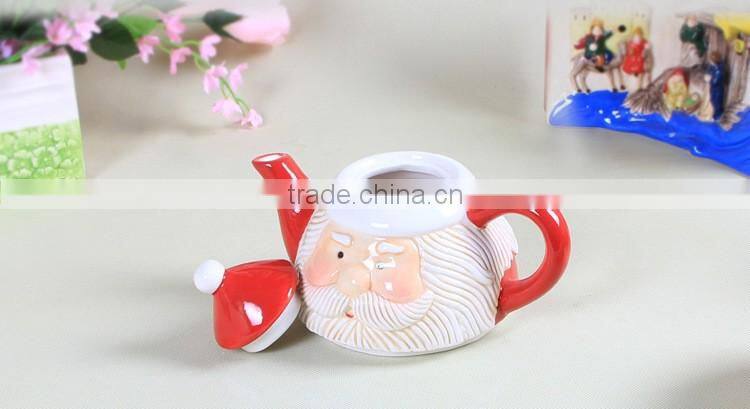 Creative Customized Christmas Santa Ceramics Tea Set and Milk Pot Set
