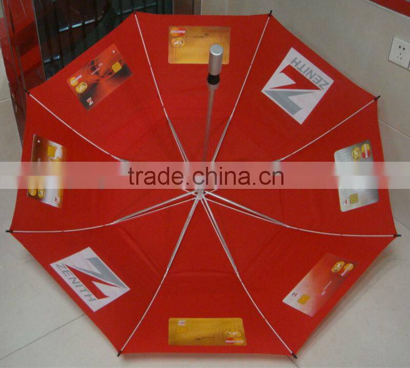 red Top quality automatic advertising dual layers aluminum golf umbrella