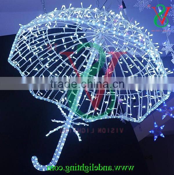 2016 new 3D motif waterproof hanging street decorative umbrella light