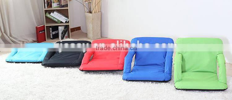 legless foldable camping chair with straps and 5 ppsitions adjustable backrest