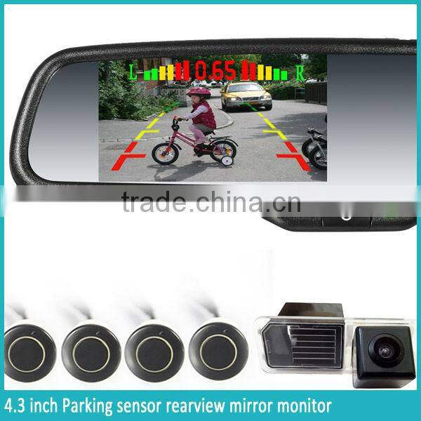 4.3 inch digital parking sensor rearview mirror monitor with and camera economical mirror