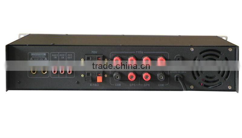 220W 2U Amplifier Audio with 6-Zone & MP3/FM Radio Antenna