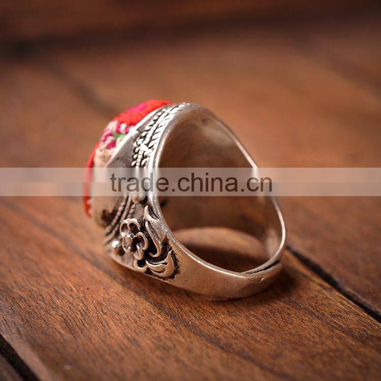 2016 new arrival fashion women ring wool yarn embroidered ring