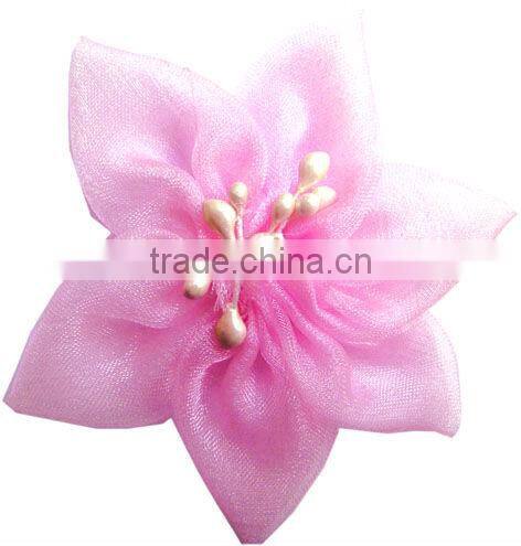 Good Qulaity Small Organza Flowers For Clothes/Little Flowers For Girls' Hair Clips