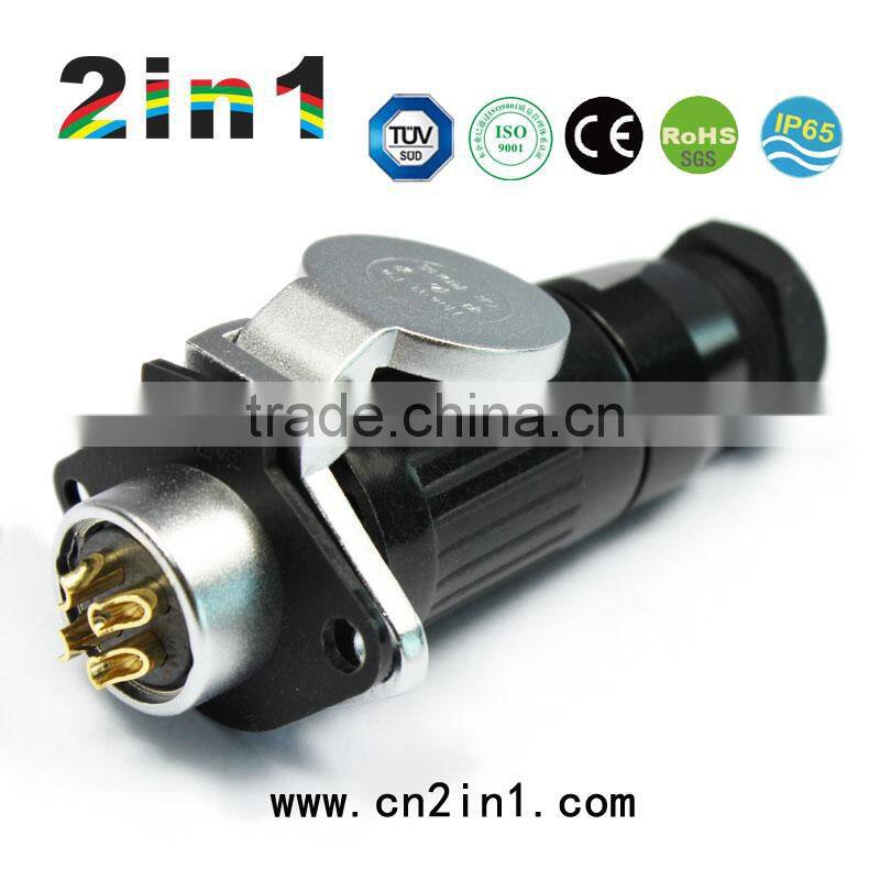 IP65 Rating 4 pin aviation automotive waterproof connector HK20 Series, High Quality Aviation connectors