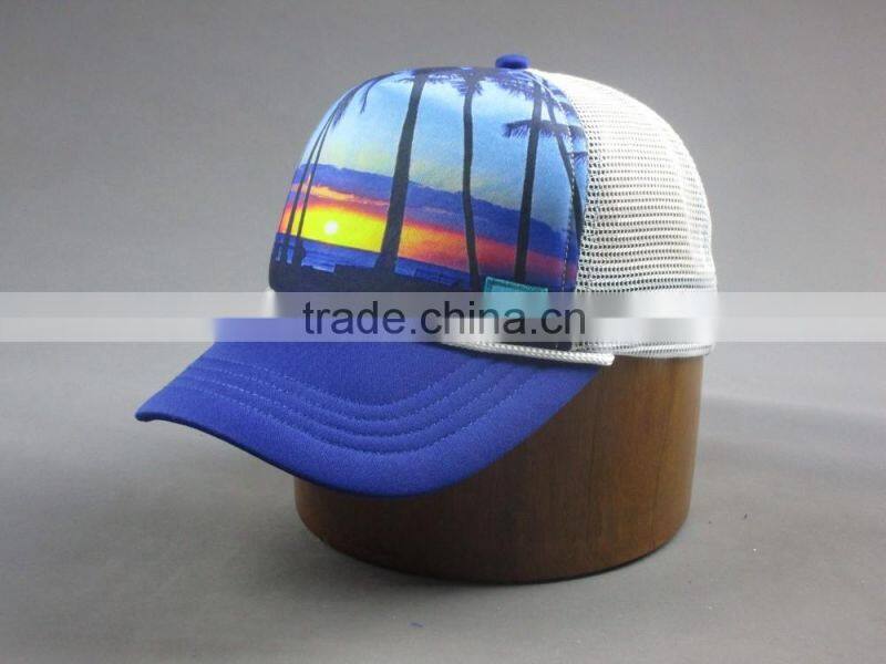 High quality custom 5 panel trucker cap with decoration tap