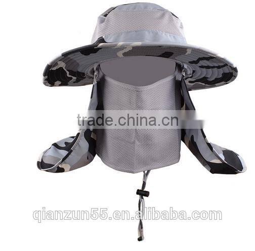 360-degree outdoor jungle hat shawl neck UV sun protectionce neck cap summer camo mesh vented bucket hat