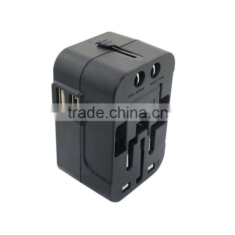 low price price universal multi travel adapter with 2 usb charger