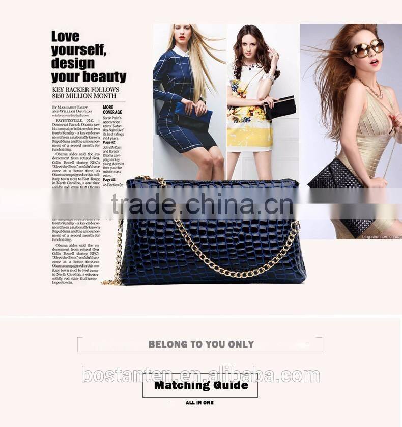 fashion women leather beach bag chain sling shoulder bag