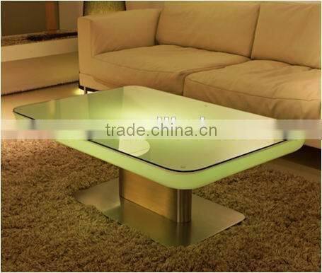 led glass top stainless base perspex coffee table