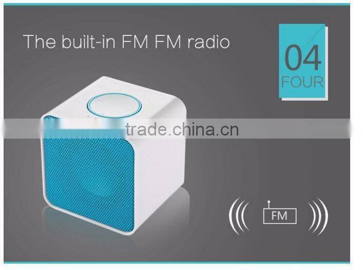 M-0322 mini square portable bluetooth speaker with hands-free call function + SD card slot