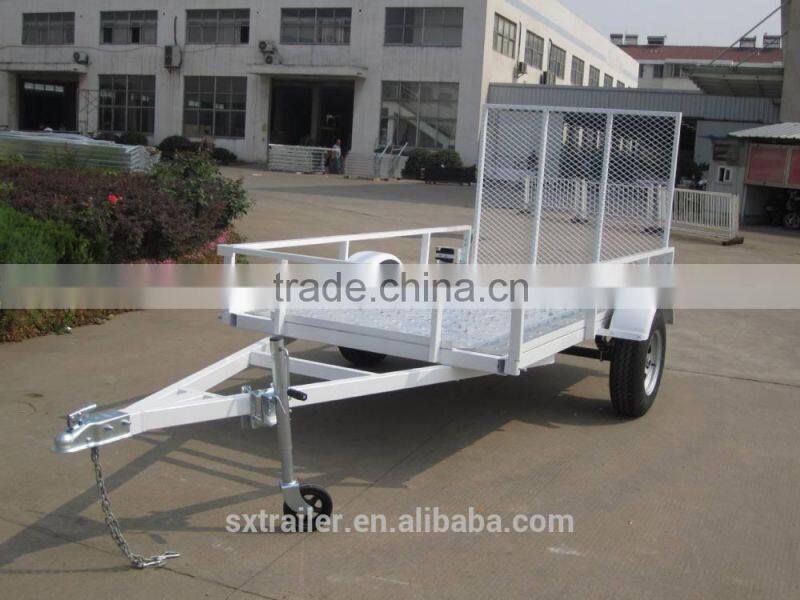 Flat Trailer with galvanized sheet and loading ramp for goods F-510