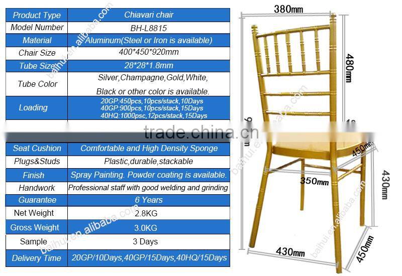 BH-L8815 factory price white and gold clear resin napoleon wedding chair