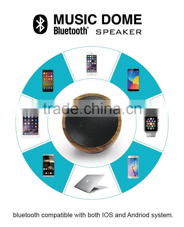 2016 Bluetooth Speaker BT 4.0 Wooden Wireless Charger Handsfree half ball bamboo wood speaker