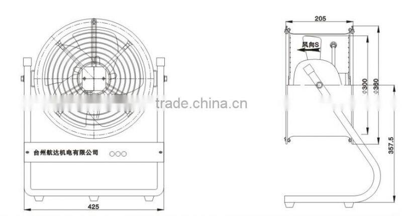 1400rpm Four poles high quality commercial stand fan