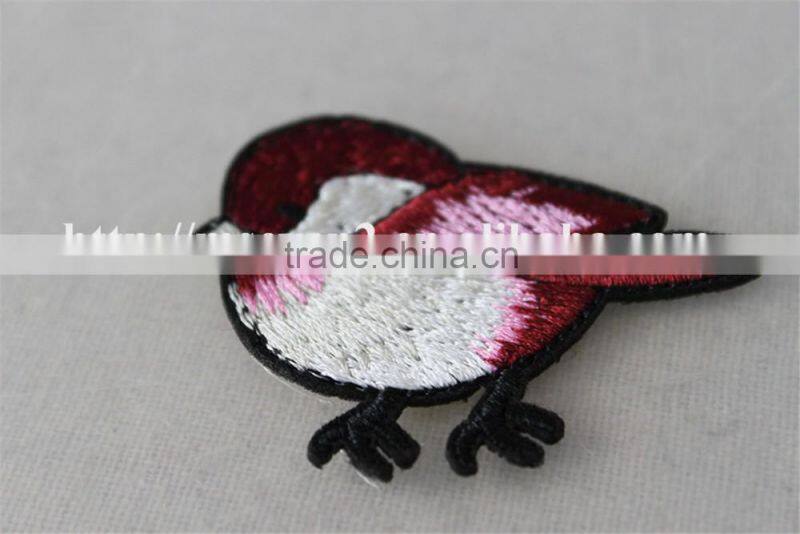 high quality red color polyester fabric neck collar patch embroidery for sale