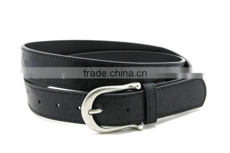 2017 innovative western style in black matter pu/genuine leather belt